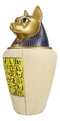 Ancient Egyptian Feline Cat Goddess Bastet Canopic Jar Memorial Urn Figurine