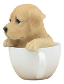 Ebros Realistic Adorable Labrador Puppy Teacup Statue 5.5" Tall Pet Pal