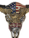 Western Patriotic Bull Cow Skull W/ American Flag Bald Eagle Marine Wall Decor