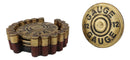 Western Shotgun 12 Gauge Bullet Shells Round Coaster Holder with 4 Coasters Set