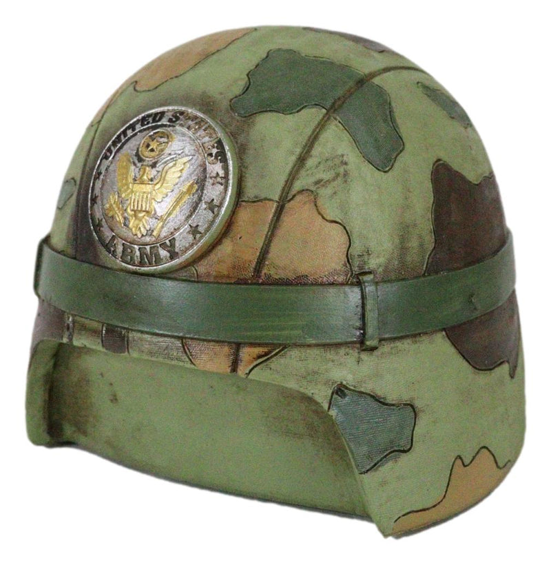 Patriotic USA Army Military Soldier Camo Helmet Money Coin Savings Piggy Bank